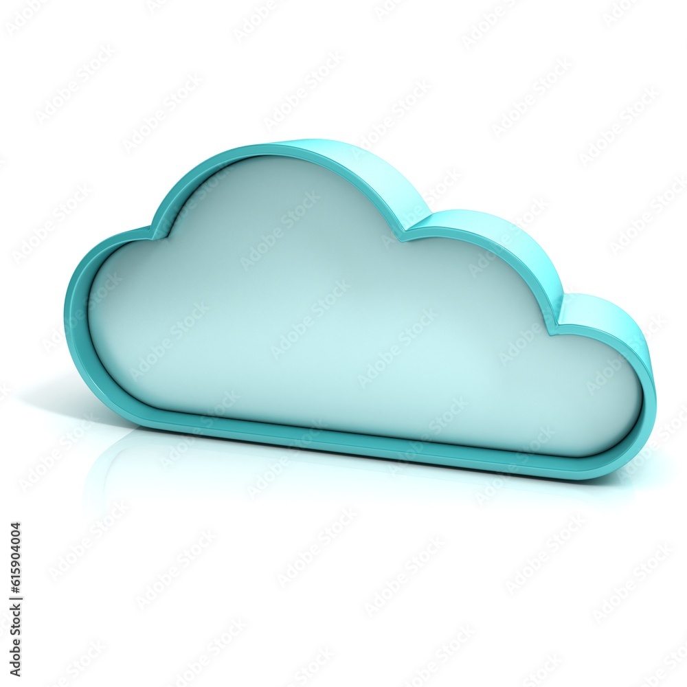 Poster cloud 3d computer icon isolated