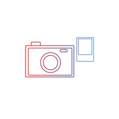 Gradient Camera icon. Simple illustration of camera vector icon for web design isolated on white background