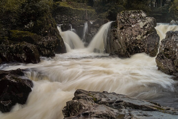 waterfall in the forest wales