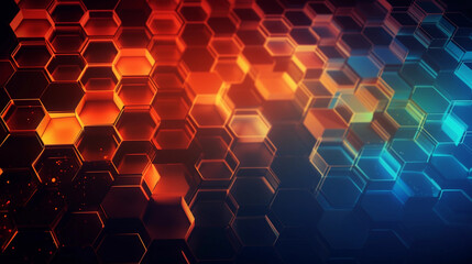 Obraz premium Digital hexagon abstract background