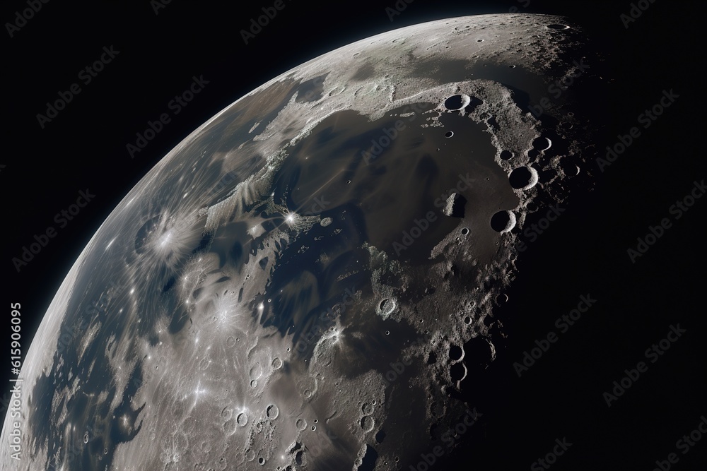 Aufkleber moon close-up. generated by ai.