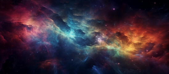 Obraz na płótnie Canvas Colorful space galaxy cloud nebula. Stary night cosmos wallpaper