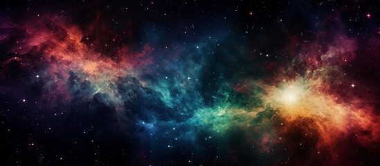 Obraz na płótnie Canvas Colorful space galaxy cloud nebula. Stary night cosmos wallpaper