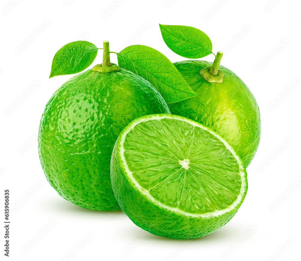 Poster lime isolated on white background with clipping path