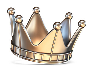 Crown 3D render illustration isolated on white background