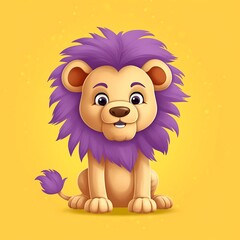 Obraz premium Cartoon lion, Vector illustration of a cute animal ai generative