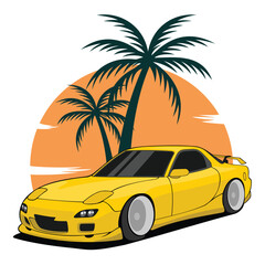 race car vector art illustration cartoon design