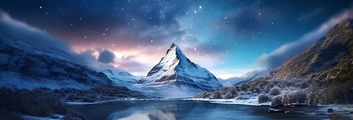 Acrylic prints Fantasy Landscape Mountain landscape, AI generated