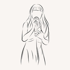 Musician line art illustration design