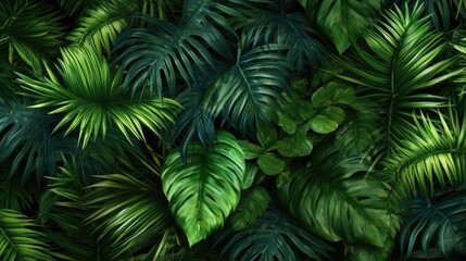 Fototapeta na wymiar Tropical palm leaves, jungle leaf floral pattern background