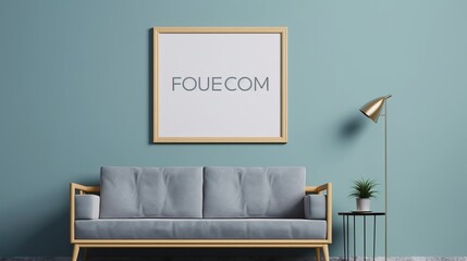Clean and refreshing frame mockup in a minimalistic setting. AI generated