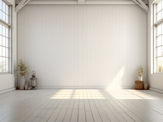 empty room with white wall