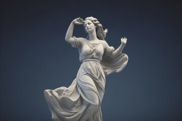 Majestic marble statue of an ancient Greek goddess, creae-ted with AI 