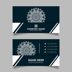 Sleek Blue and White Business Card Layout