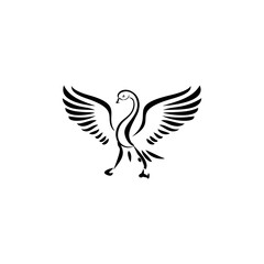 Swans art vector design concept 