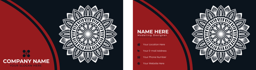 Minimalistic Black and red Business Card Design