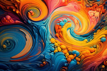 abstract fractal background with circles ai gen paint swirl