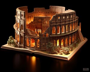 Roman Colosseum Isometric Model AI GEN