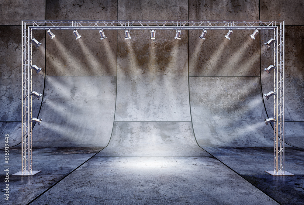 Poster 3d rendering of a studio background