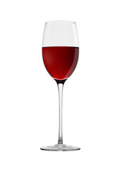 Glass of red wine isolated on white background