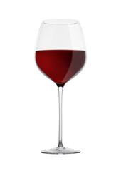 Glass of red wine isolated on white background