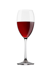 Glass of red wine isolated on white background