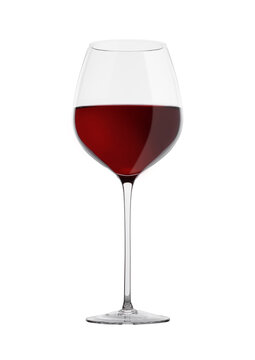 Glass of red wine isolated on white background