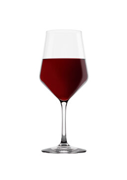 Glass of red wine isolated on white background