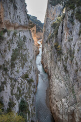 Montrebei canyon in drought period in Catalonia
