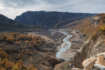 Montrebei canyon in drought period in Catalonia