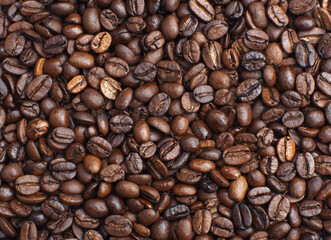 Coffee texture. Coffee background. Coffee beans.