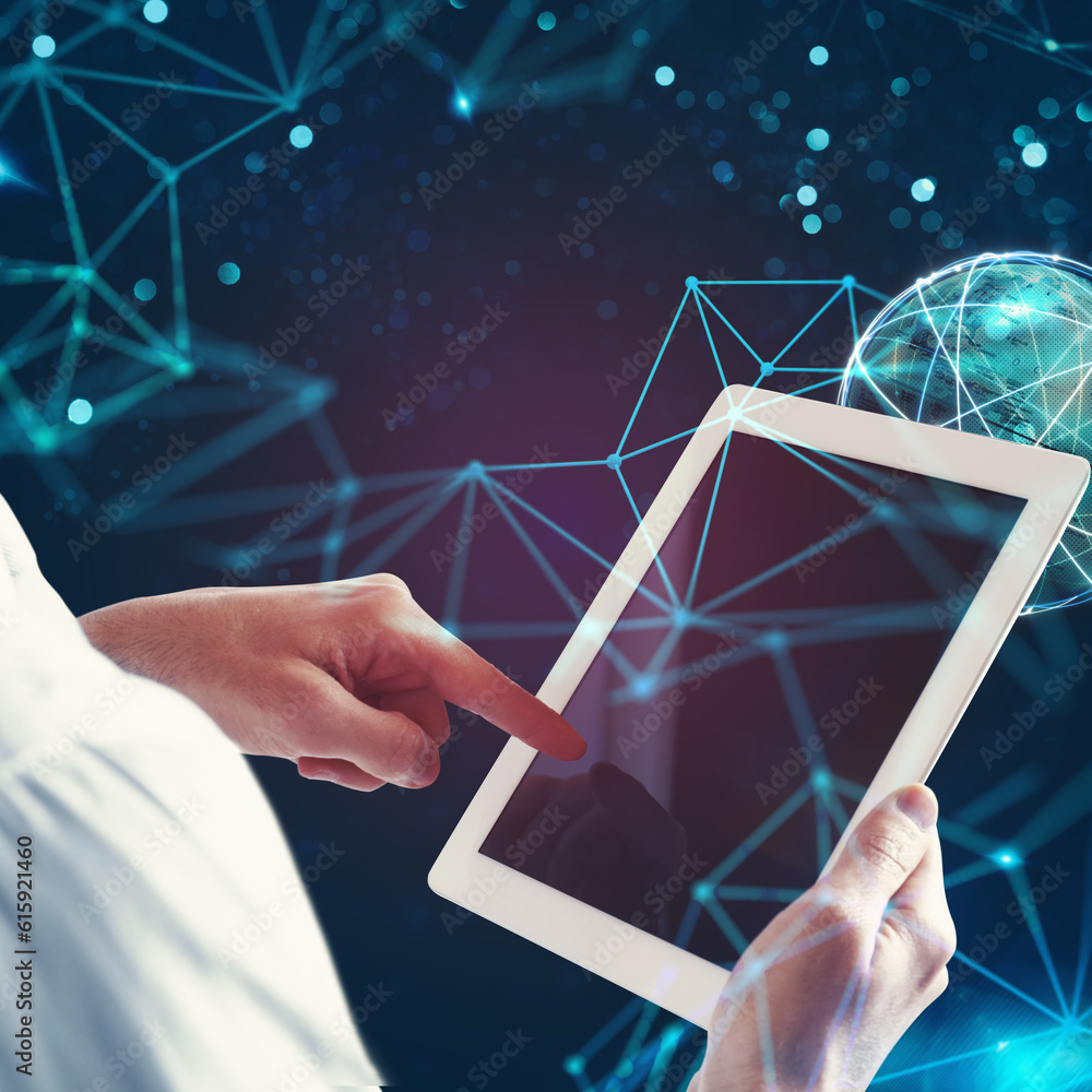 Aufkleber concept of global internet connection network around the world