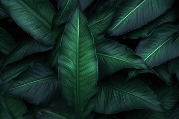 Tropical leaves texture,Abstract nature leaf green texture background,picture can used wallpaper desktop. Generative AI