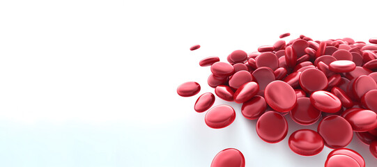red blood cells isolated on white background. Generative AI