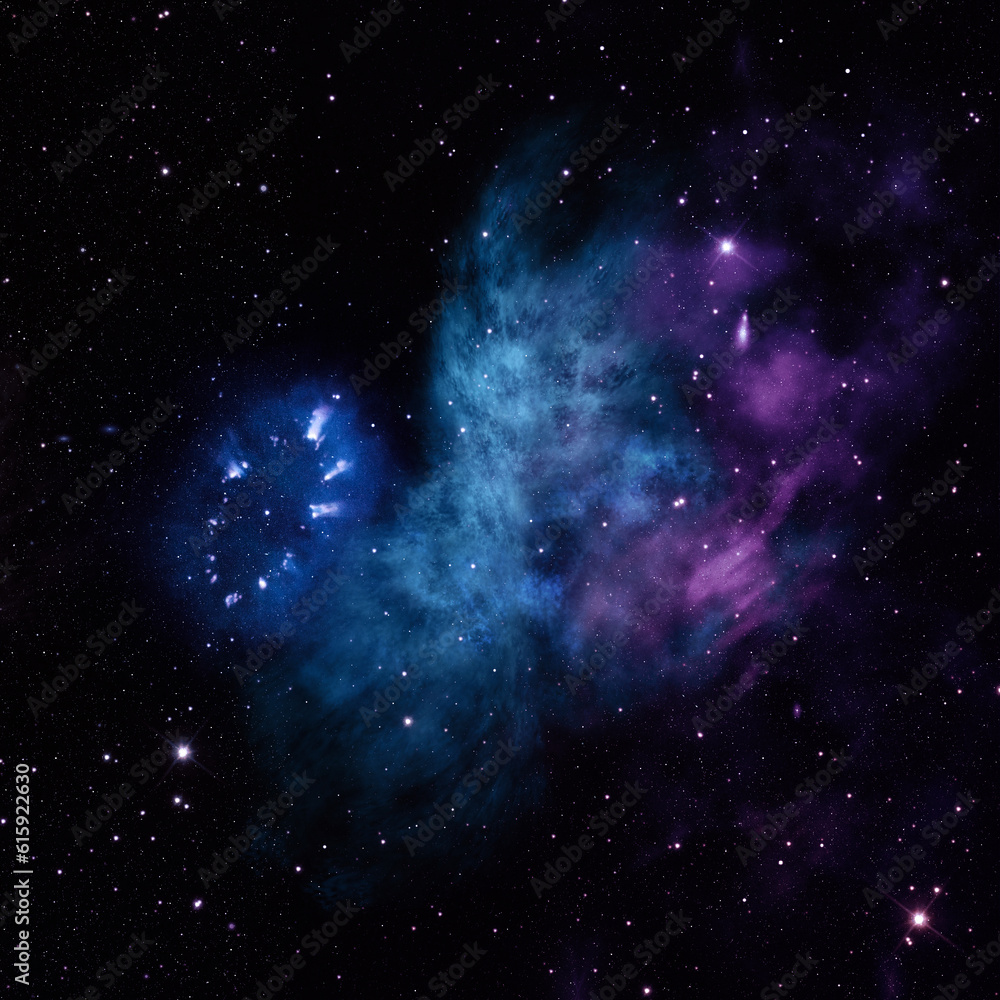 Poster star field in space a nebulae and a gas congestion. elements of this image furnished by nasa .