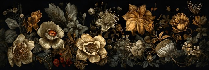 Obraz na płótnie Canvas Bohemian Vintage Luxury Flowers