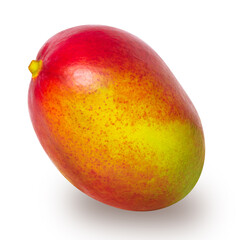 Red mango fruit isolated on white background. Clipping path included.