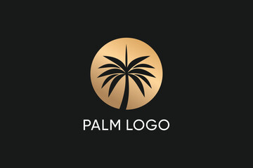 Palm logo design vector with modern creative style