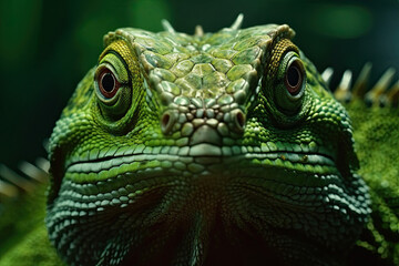Fototapeta premium an igua looking at the camera with its eyes open and it's head turned to look like a lizard