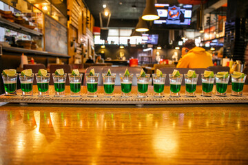 alcoholic drink set of tequila shots