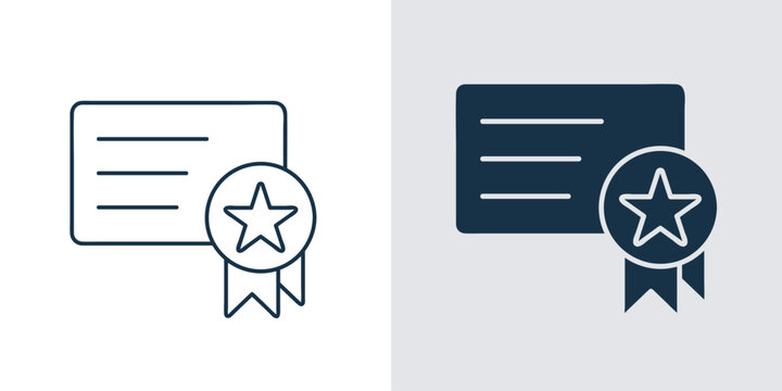 Certificate badge icon vector. star icon, champion, winner, simple illustration