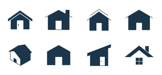 Home icon set vector. House Icon, Building, Symbol illustration