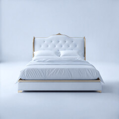 Elegant Luxury Bed On A White Background