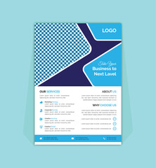 blue modern simple  corporate image flyer design