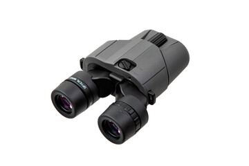 Modern binoculars. An optical instrument for observation at long distances. Isolate on a white back.