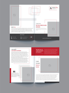 Corporate business bi-fold brochure template.