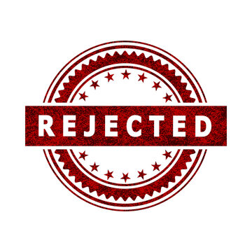 Illustration seal of Rejected as a logo on a white background.