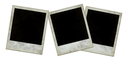 instant photo frames on white background