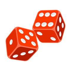Playing dice illustration. Game craps image. Casino and betting background.