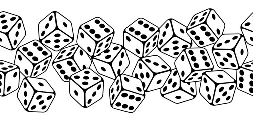 Pattern with playing dice. Game craps image. Casino and betting illustration.